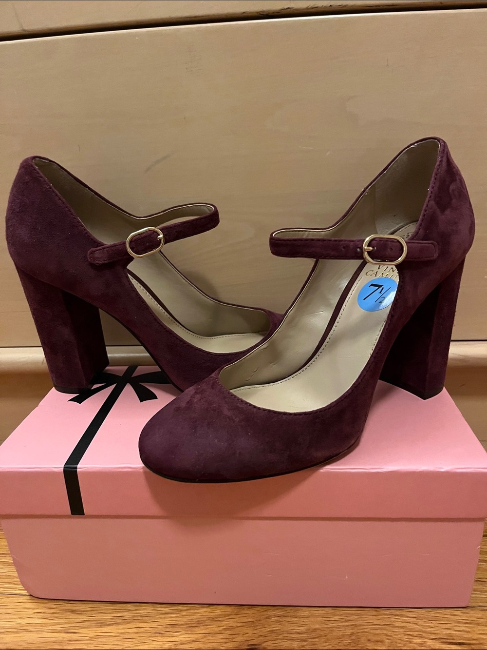 Vince Camuto Plum Suede Mary Jane Heels